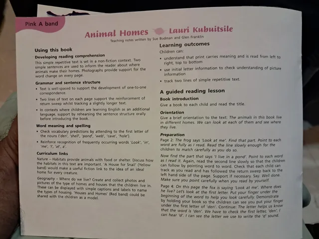 LGS Play Group – Animal Homes (Cambridge Pink A Reader) 2027-28 — page 1