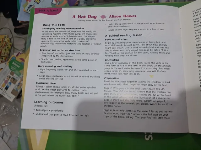 LGS Play Group – A Hot Day (Cambridge Pink A Reader) 2027-28 — page 1
