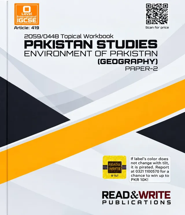 O Level Pak Studies Paper 2 Geography Topical Workbook 2059 – 2027-28