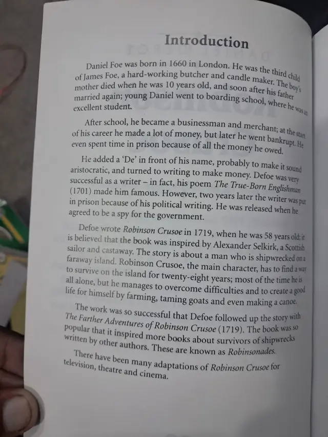 Army Public School Class 7 – Robinson Crusoe Reader (2027-28) — page 1